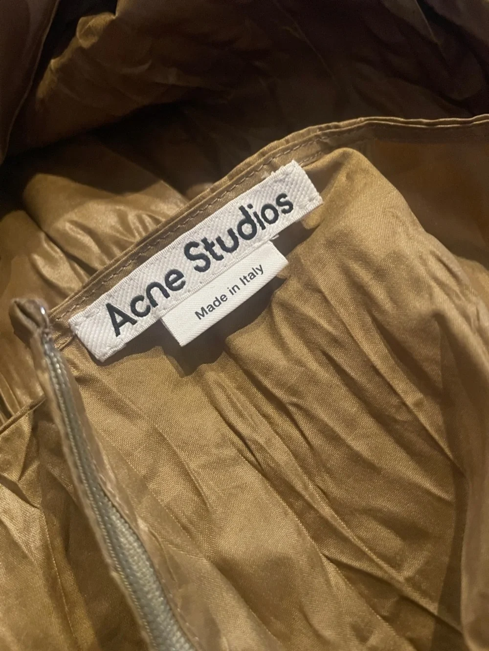 Acne Metallic Gold Crinkle Maxi Dress - Picture 6 of 9